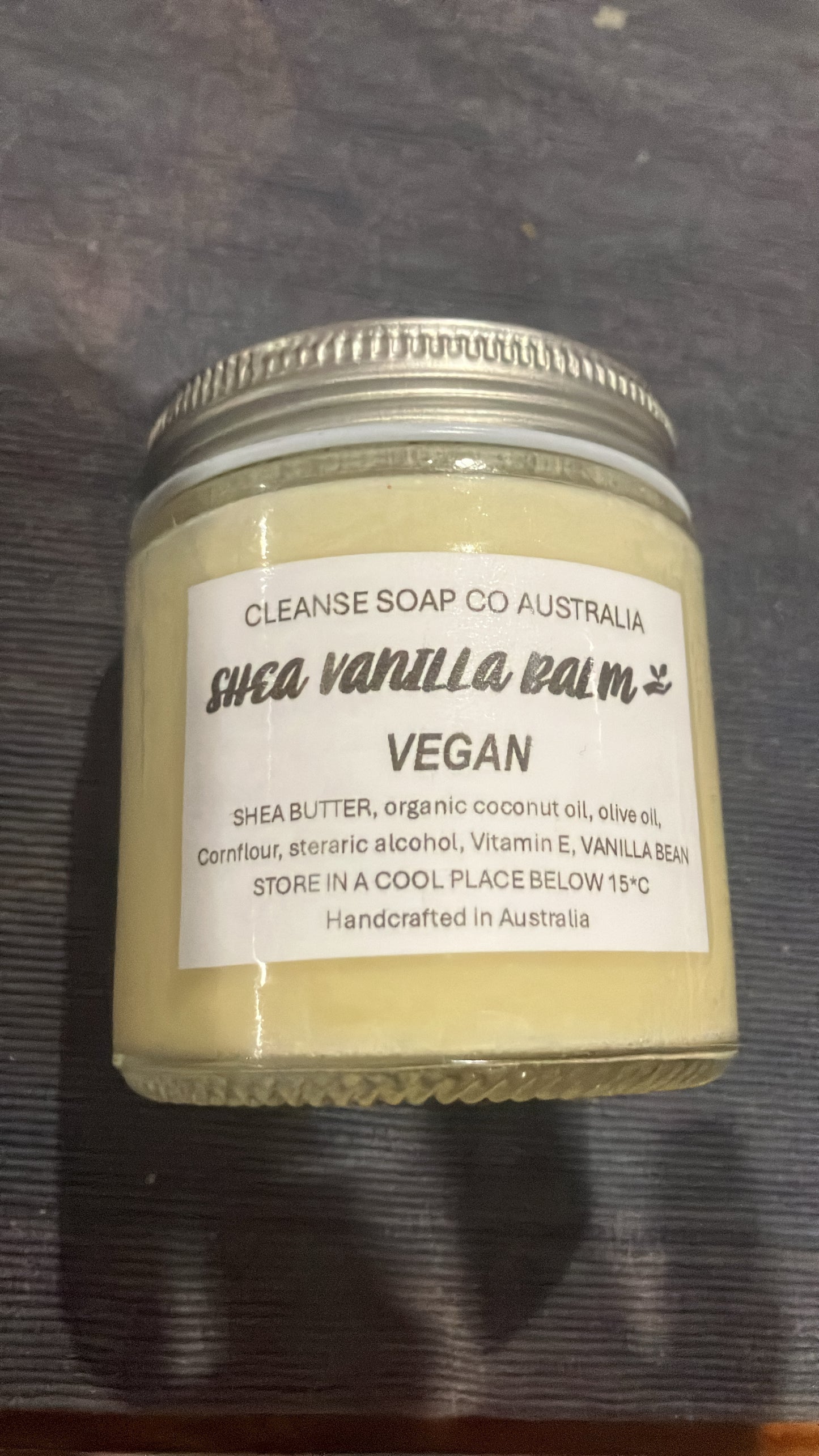 VEGAN shea vanilla bean body balm : 120g jar